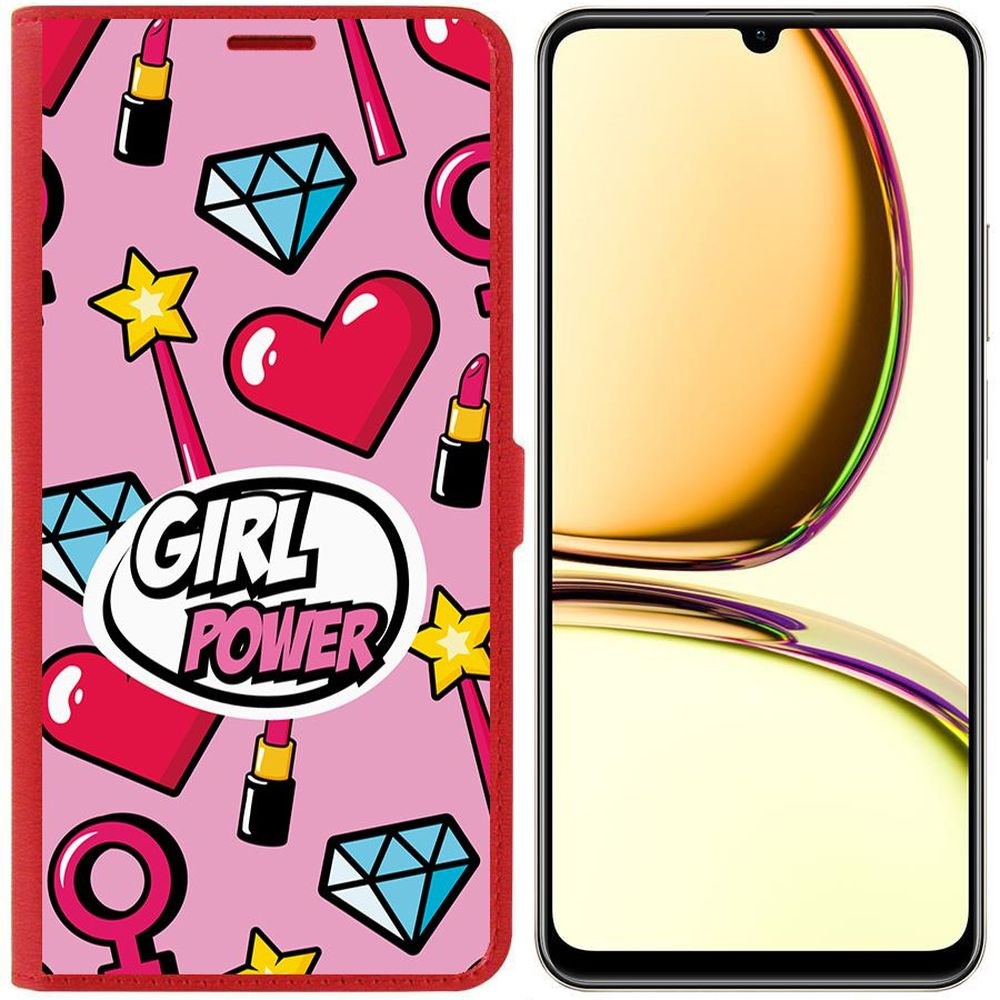 

Чехол-книжка Krutoff Eco Book для Realme C51 Girl Power (красный)