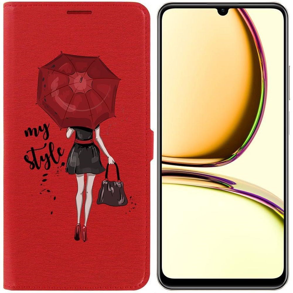 

Чехол-книжка Krutoff Eco Book для Realme C51 Мой стиль (красный)