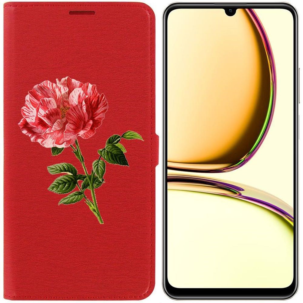 

Чехол-книжка Krutoff Eco Book для Realme C51 Рисованная роза (красный)