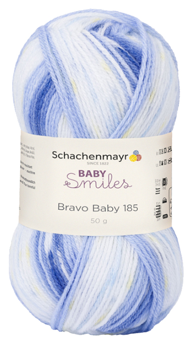 

Пряжа для вязания Schachenmayr Baby Smiles, Bravo Baby 185 MEZ, 9801212 (00193), Голубой, Bravo Baby 185