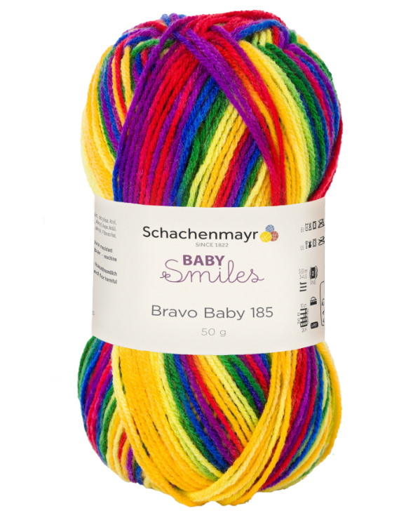 

Пряжа для вязания Schachenmayr Baby Smiles, Bravo Baby 185 MEZ, 9801212 (00186, clown), Bravo Baby 185