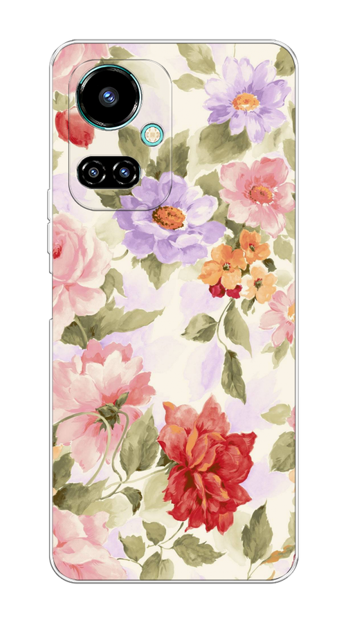 

Чехол на Tecno Camon 19/19 Pro 4G "Акварельные пионы", Розовый;бежевый, 302250-1