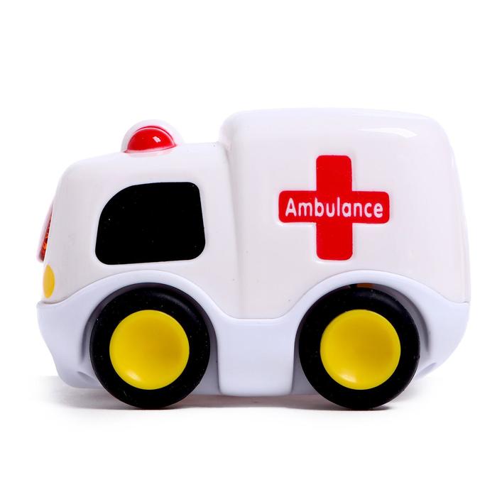 Музыкальная игрушка ZABIAKA Машина скорой помощи, цвет белый, звук, свет dickie машина скорой помощи 15 см