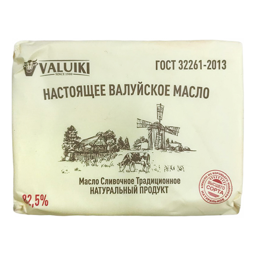 фото Сливочное масло valuiki традиционное 82,5% 180 г