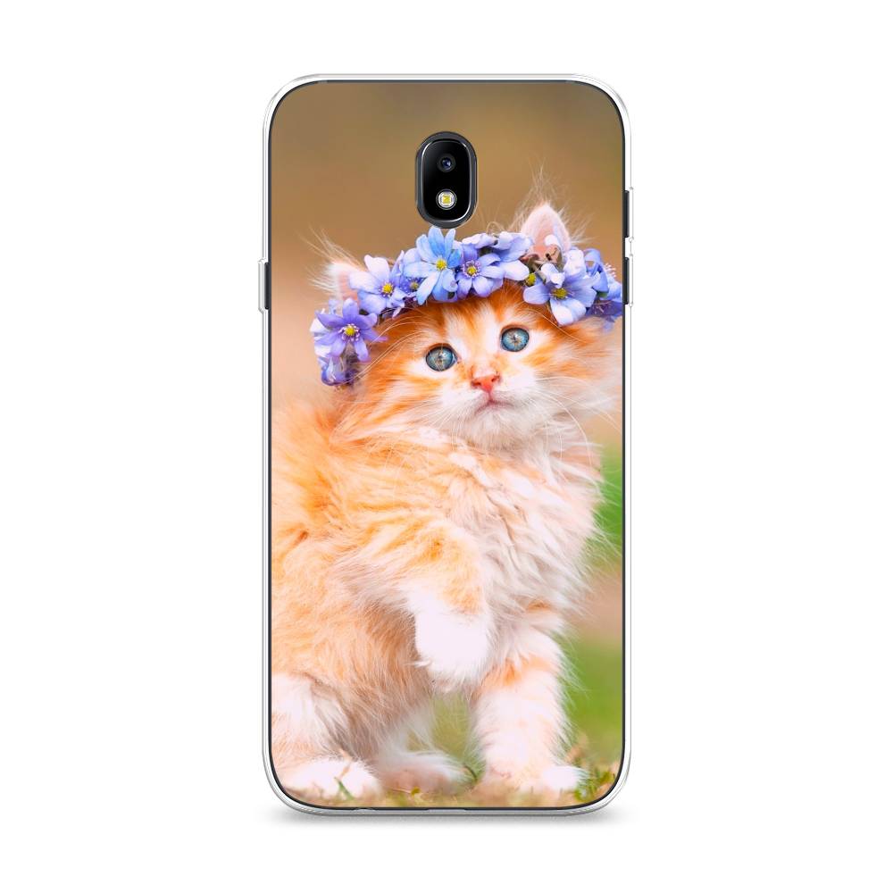 

Чехол Awog на Samsung Galaxy J7 2017 / Самсунг J7 2017 "Рыжий кот в венке", Коричневый;синий, 23150-1