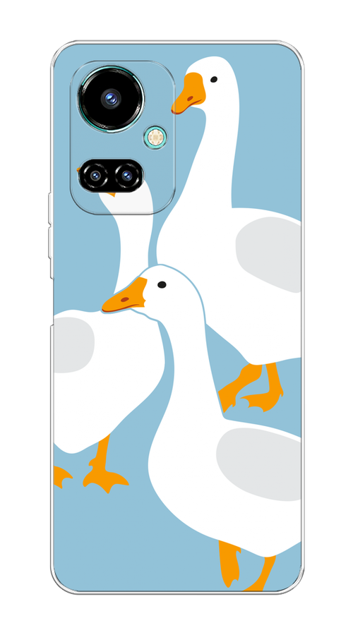 

Чехол на Tecno Camon 19/19 Pro 4G "Гусиное трио", Голубой;белый;серый;желтый, 302250-1
