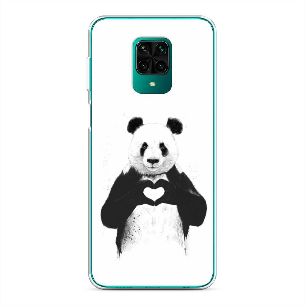 фото Силиконовый чехол "панда love" на xiaomi redmi note 9 pro awog