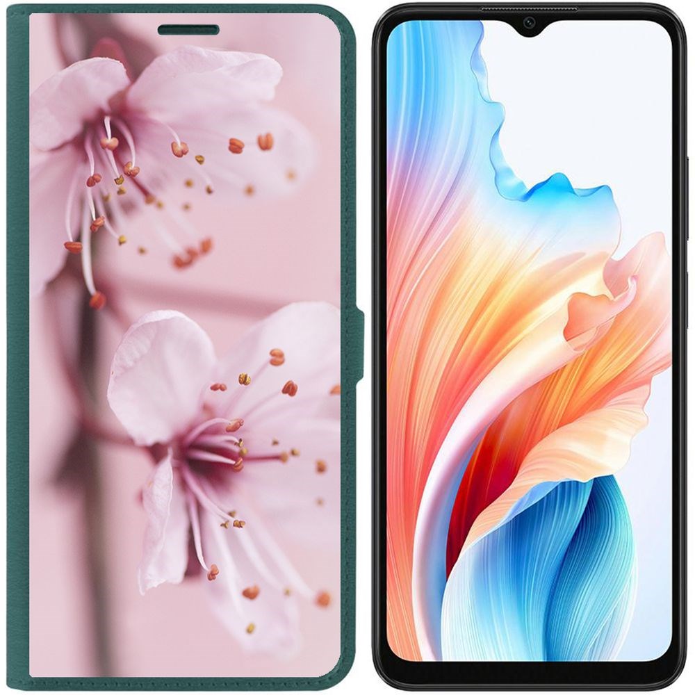 

Чехол-книжка Krutoff Eco Book для Oppo A38 4G Весна (зелёный опал), Зеленый