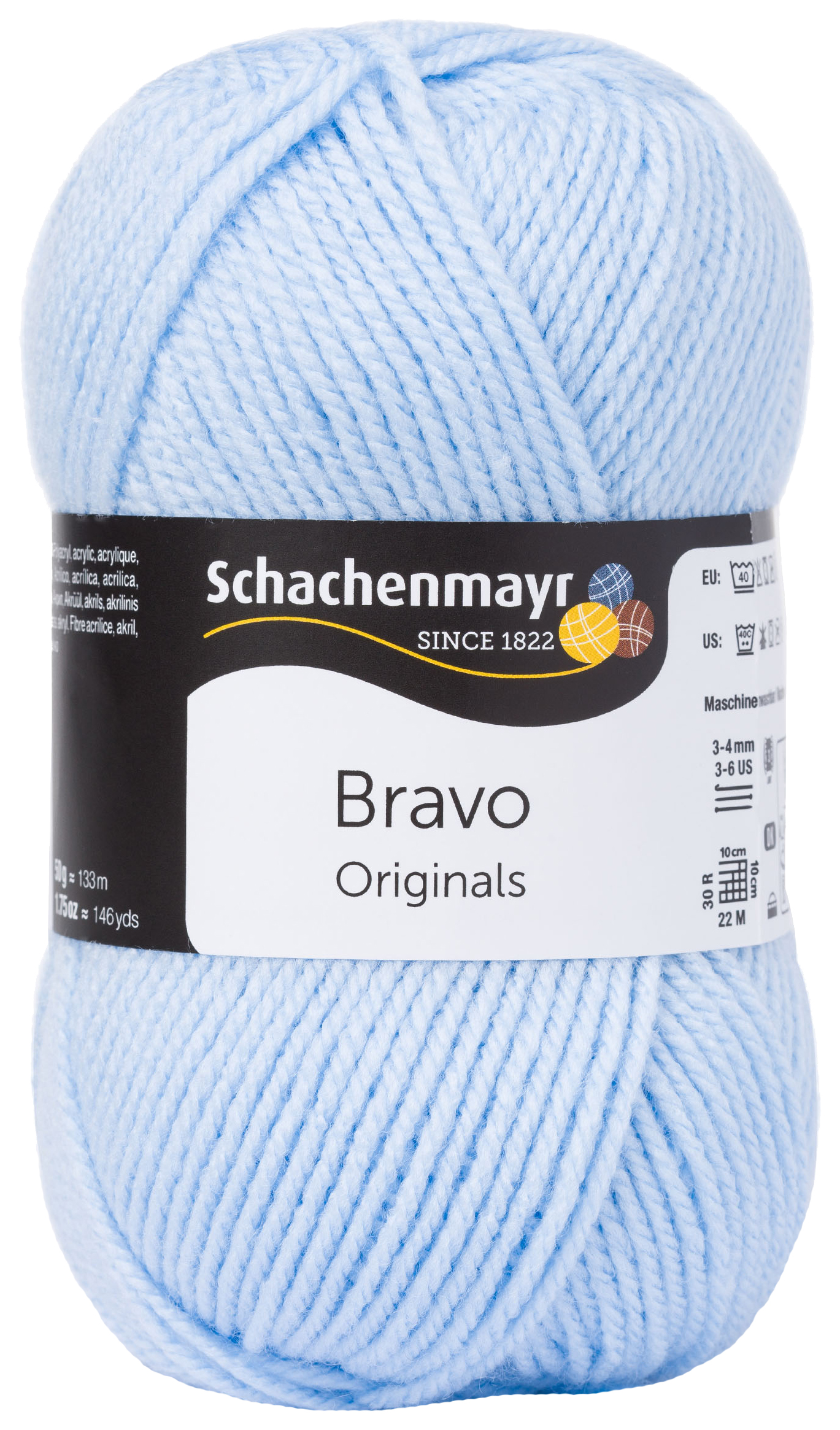 

Пряжа для вязания SCHACHENMAYR 9801211 Bravo original (08363, glacier), Голубой, Bravo