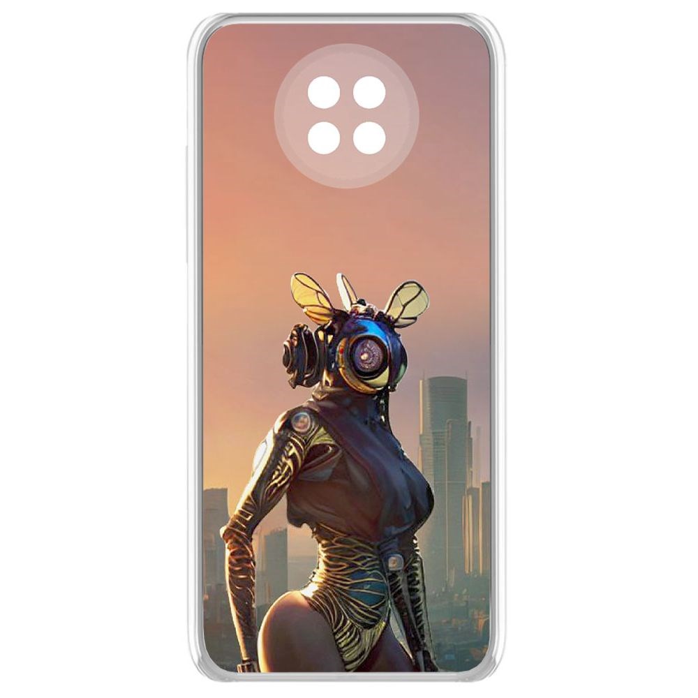 

Чехол-накладка Krutoff Clear Case Женщина-киберпчела для Xiaomi Redmi Note 9T
