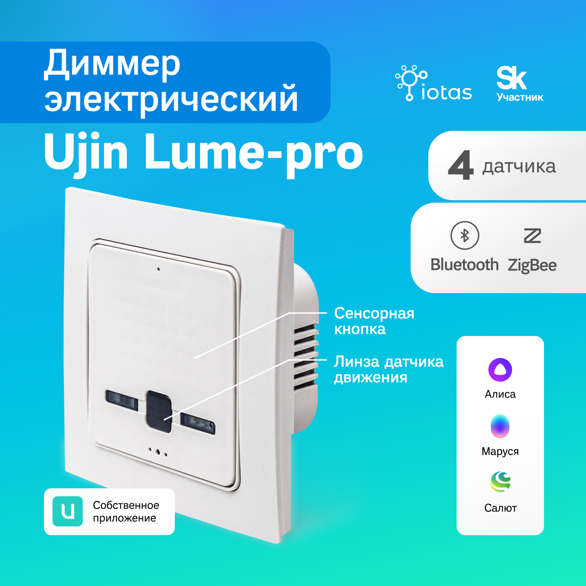 

Диммер электрический UJIN ELP-WBZ-T-MNI, Белый, UJIN Lume-pro