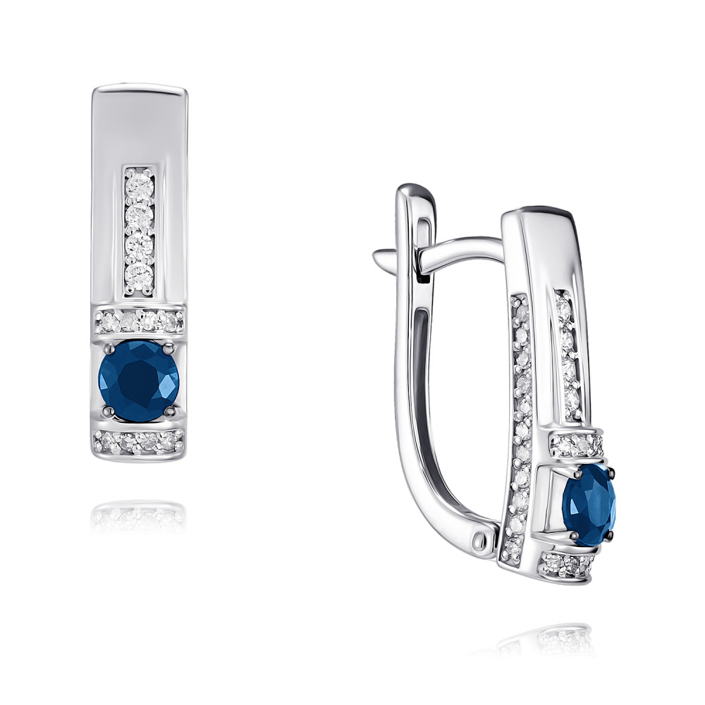 

Серьги из белого золота с бриллиантом/сапфиром ADAMAS 24039585/01-А51ДЧ-432, 24039585/01-А51ДЧ-432