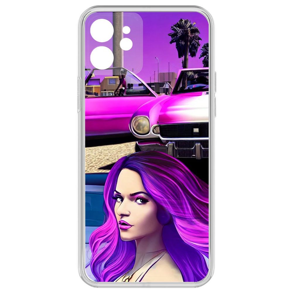 

Чехол-накладка Krutoff Clear Case Жизнь в розовом для iPhone 12 с защитой камеры, Прозрачный