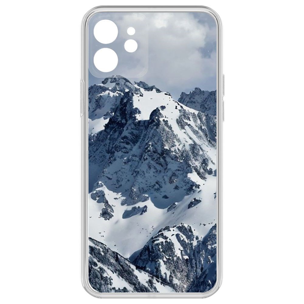 

Чехол-накладка Krutoff Clear Case Горы для iPhone 12 с защитой камеры, Прозрачный