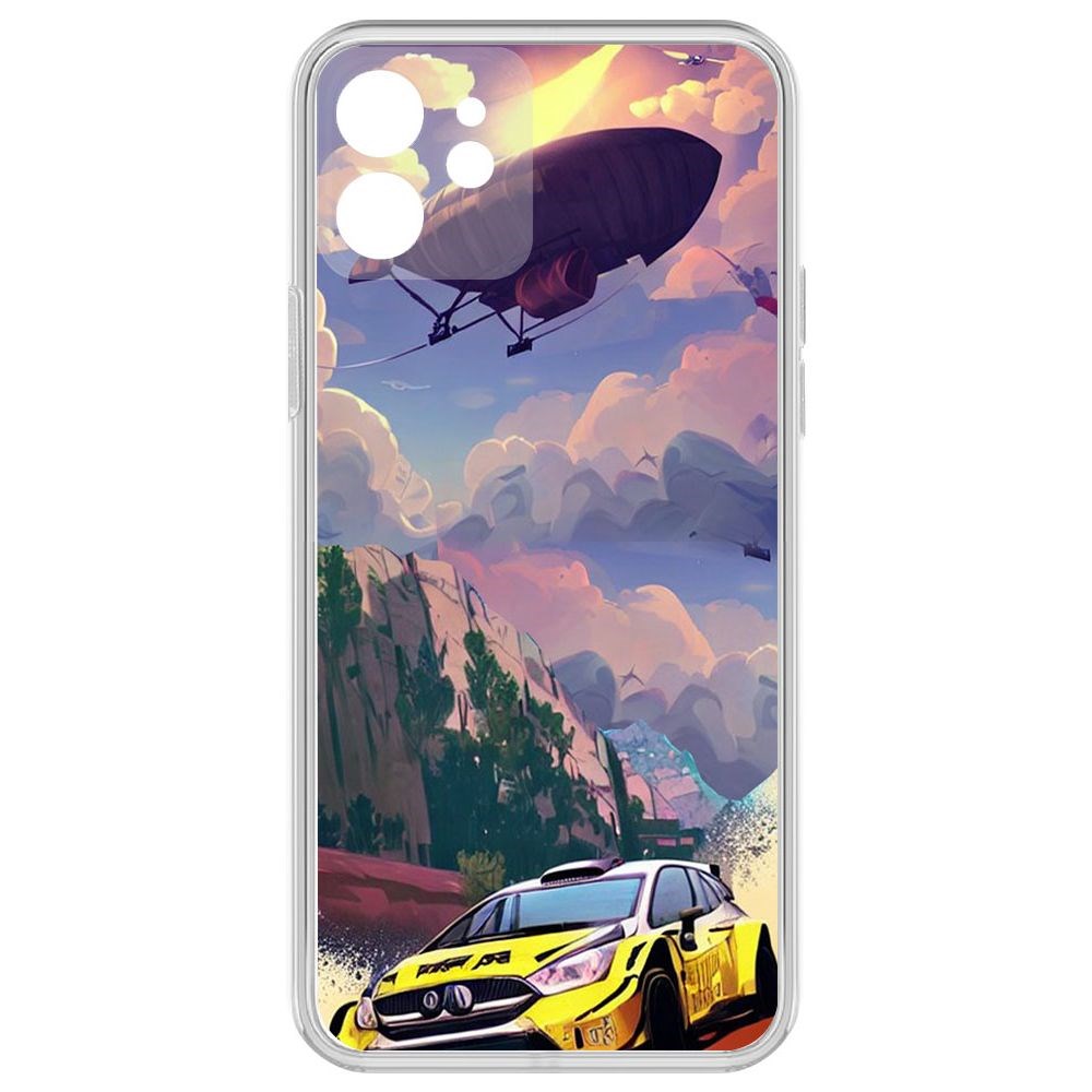 

Чехол-накладка Krutoff Clear Case Гонка для iPhone 12 с защитой камеры, Прозрачный