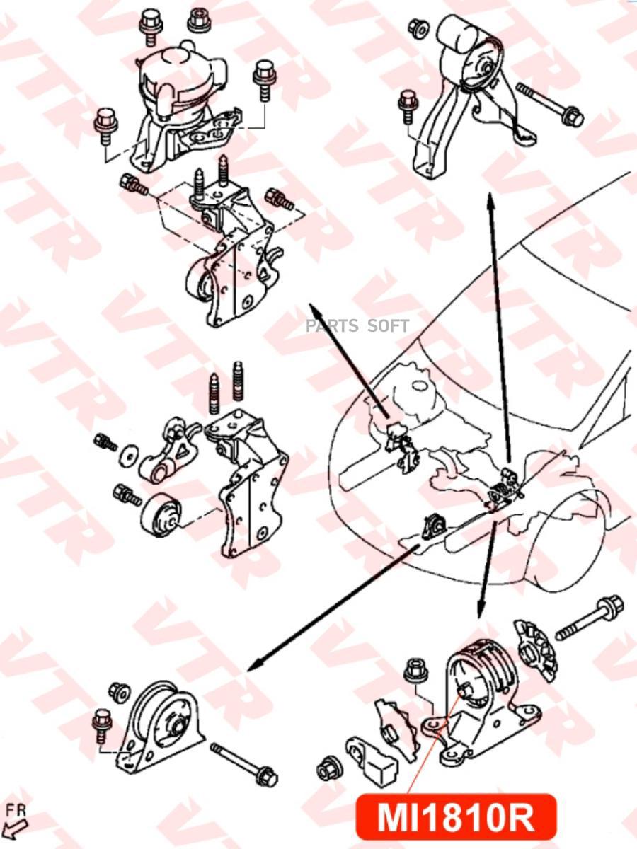 

Сайлентблок Подушки Двигателя Слева VTR MI1810R