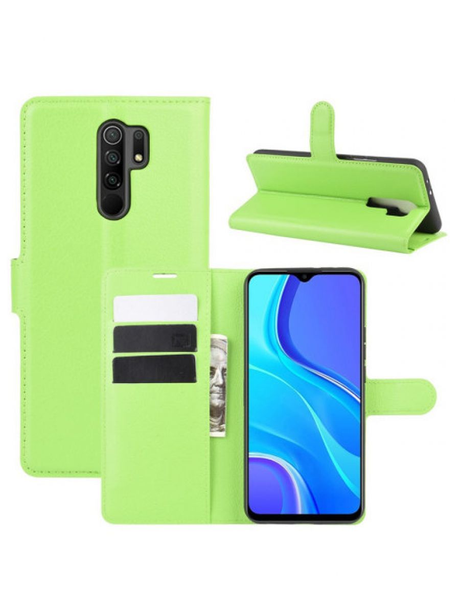 

Чехол Wallet для смартфона Xiaomi Redmi 9 зеленый
