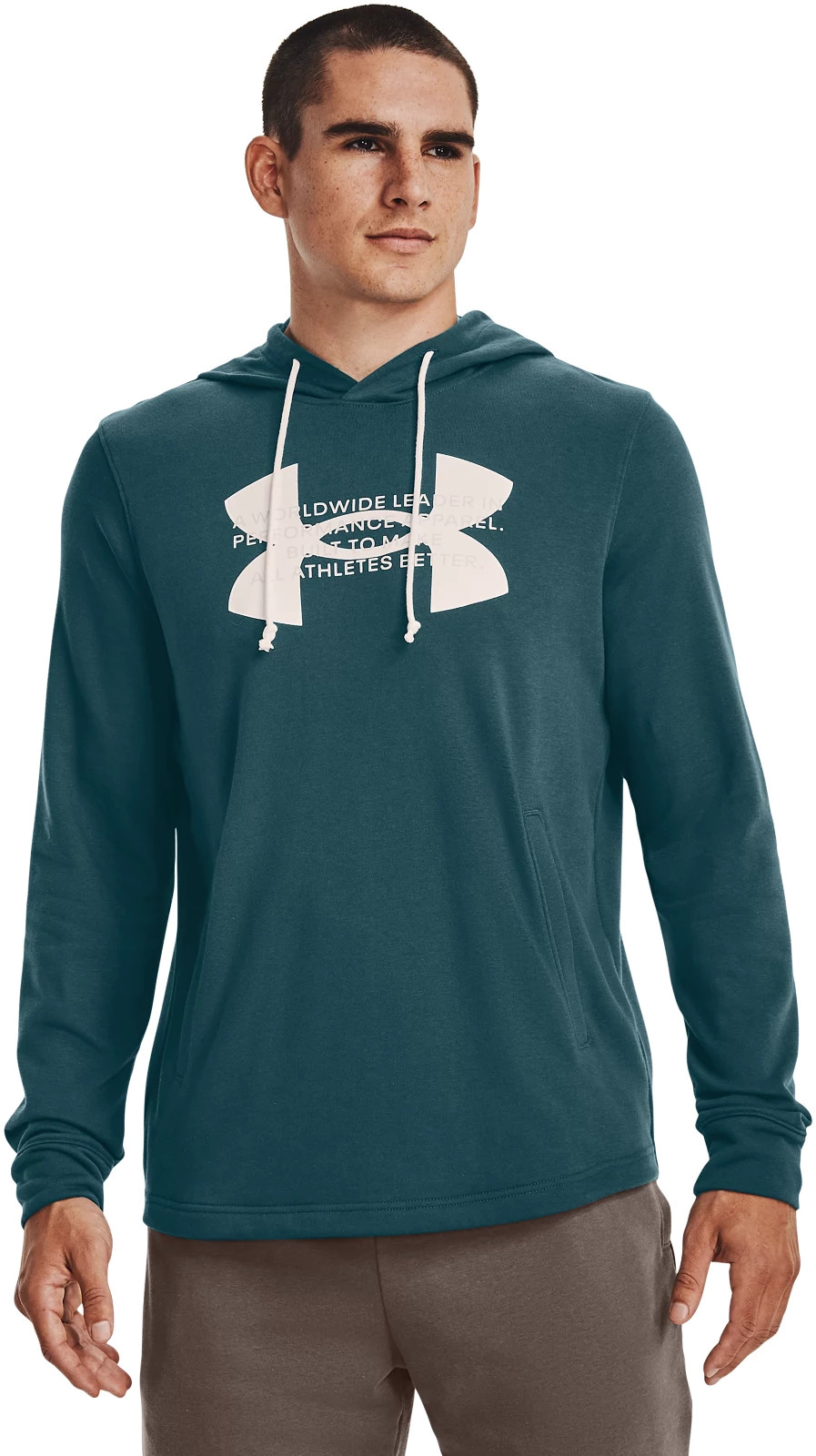 

Худи мужское Under Armour UA Rival Terry Logo Hoodie синее 50-52, Синий, 1373382-716