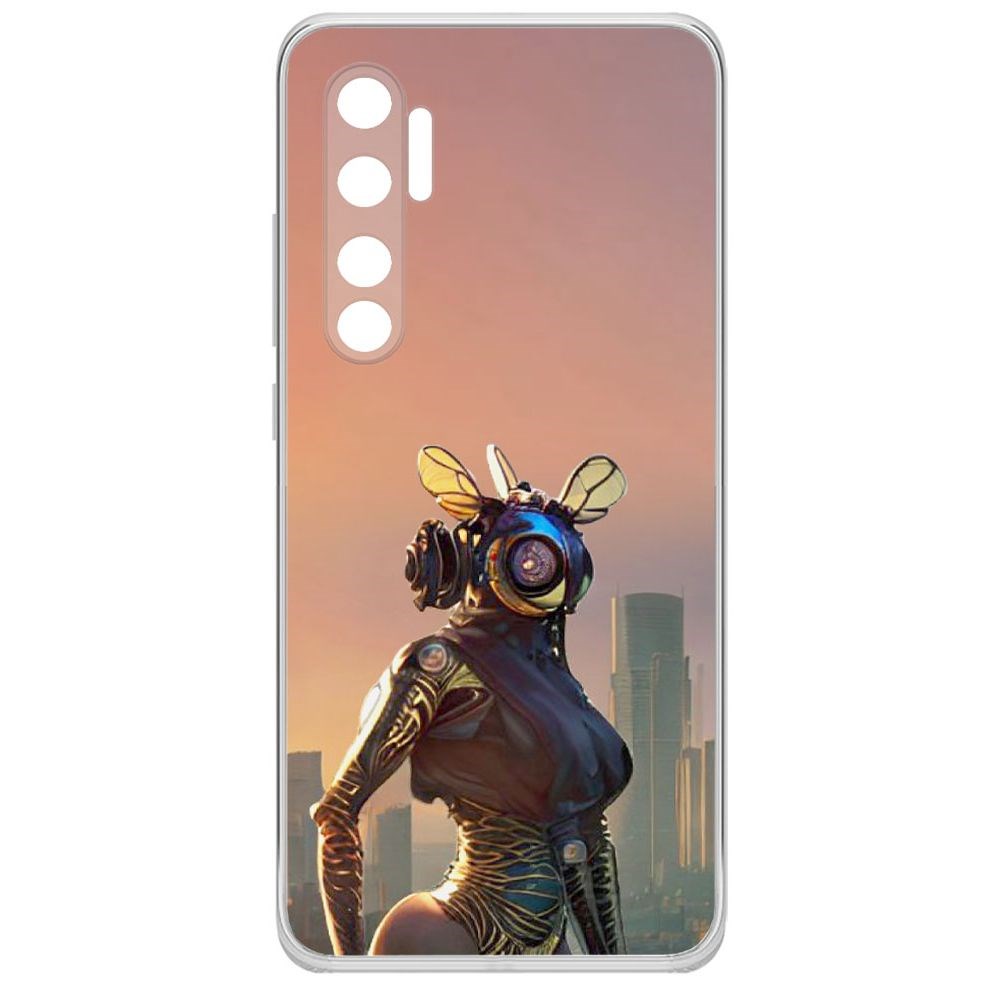 

Чехол-накладка Krutoff Clear Case Женщина-киберпчела для Xiaomi Mi Note 10 Lite