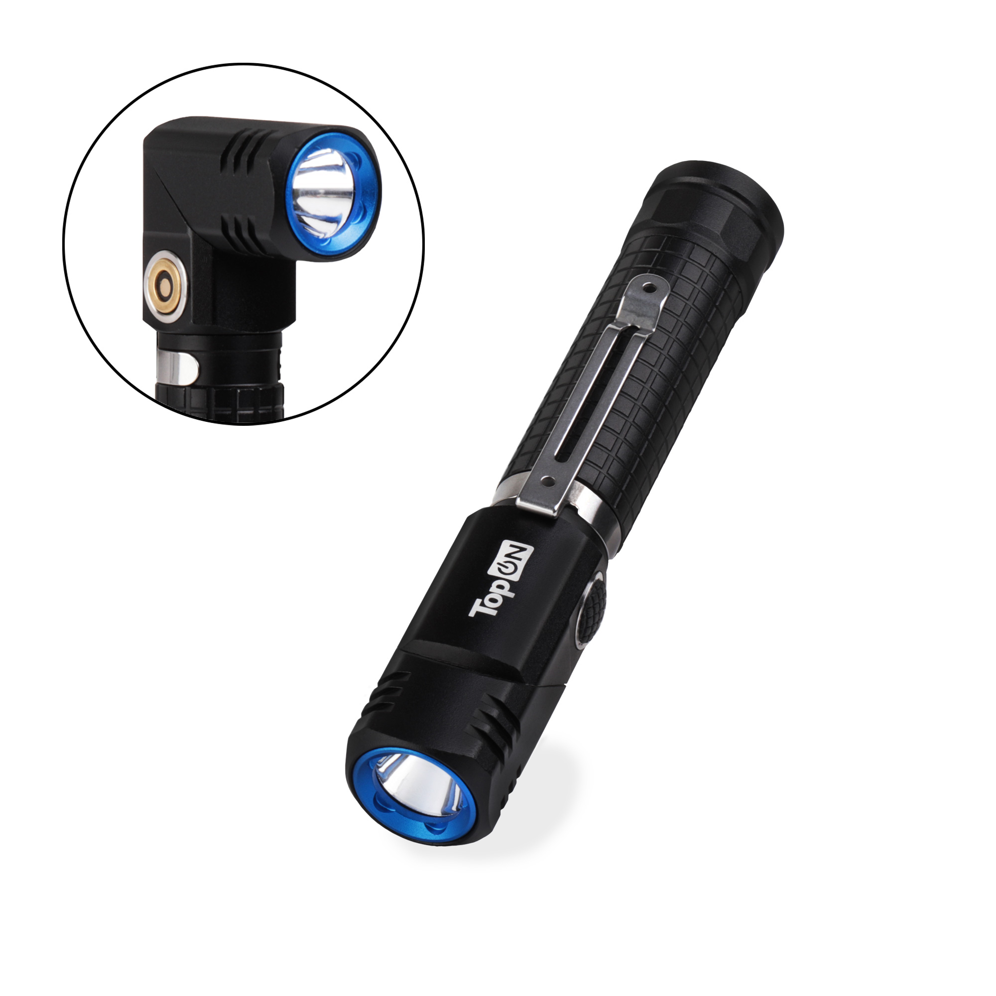 Ручной аккумуляторный фонарь TopON TOP-MX035L LED 3 Вт 350 лм 3.7 B 750 мАч 2.77 Втч