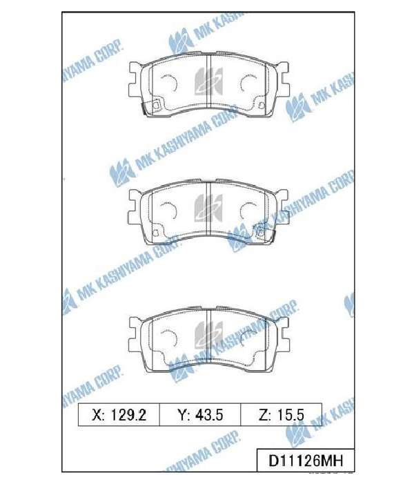 

Тормозные колодки Kashiyama передние с антискрипной пласттиной D11126MH