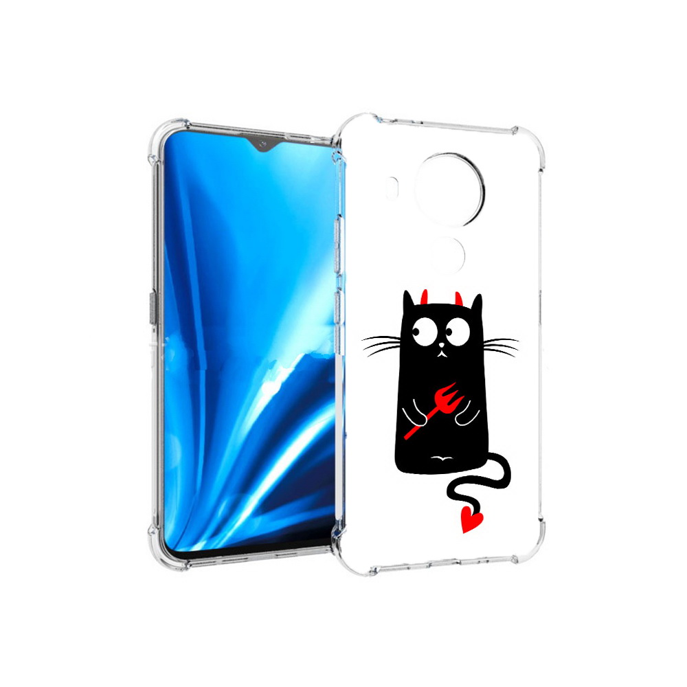 

Чехол MyPads Tocco для Nokia 5.4 Кот демон (PT156621.100.97), Прозрачный, Tocco