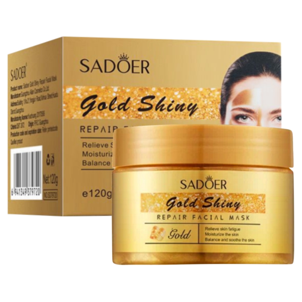 

Маска для лица Sadoer Восстанавливающая ночная Gold Shiny 120 г, Gold Shiny