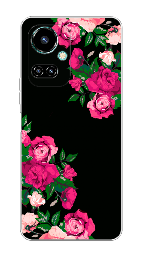 

Чехол на Tecno Camon 19/19 Pro 4G "Розы фуксия", Черный;розовый;зеленый, 302250-1
