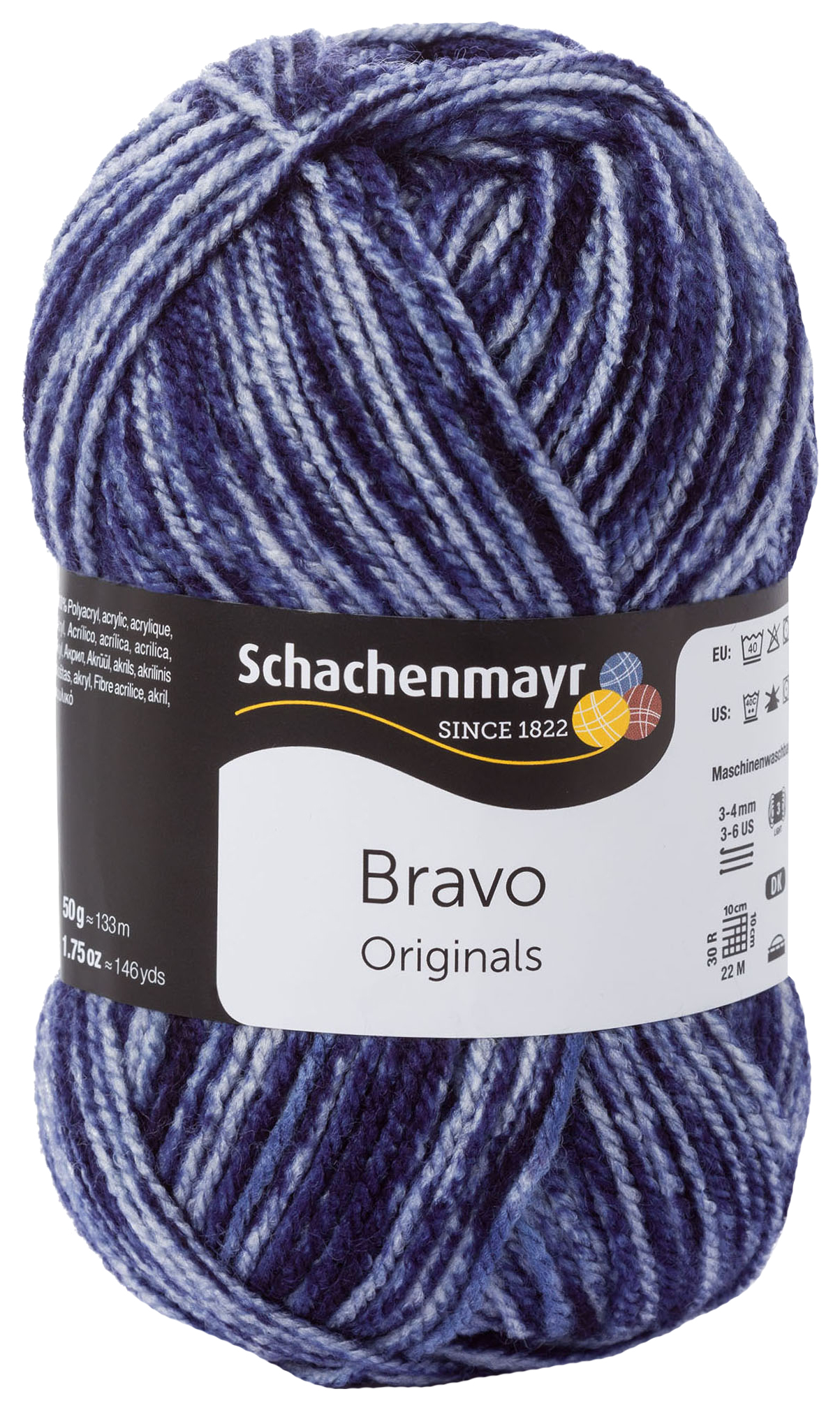 

Пряжа для вязания SCHACHENMAYR 9801211 Bravo original (08354, navy denim), Синий, Bravo