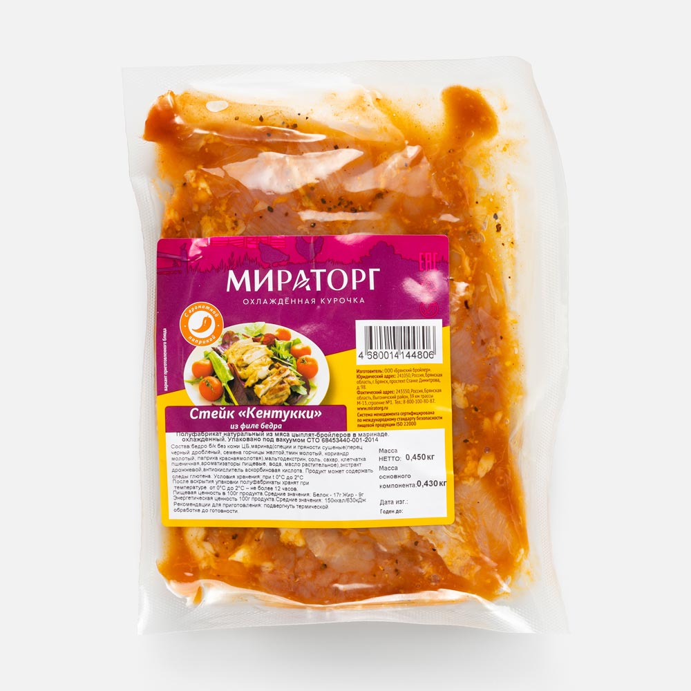 

Стейк из мяса птицы Мираторг Кентукки охлажденное 450 г