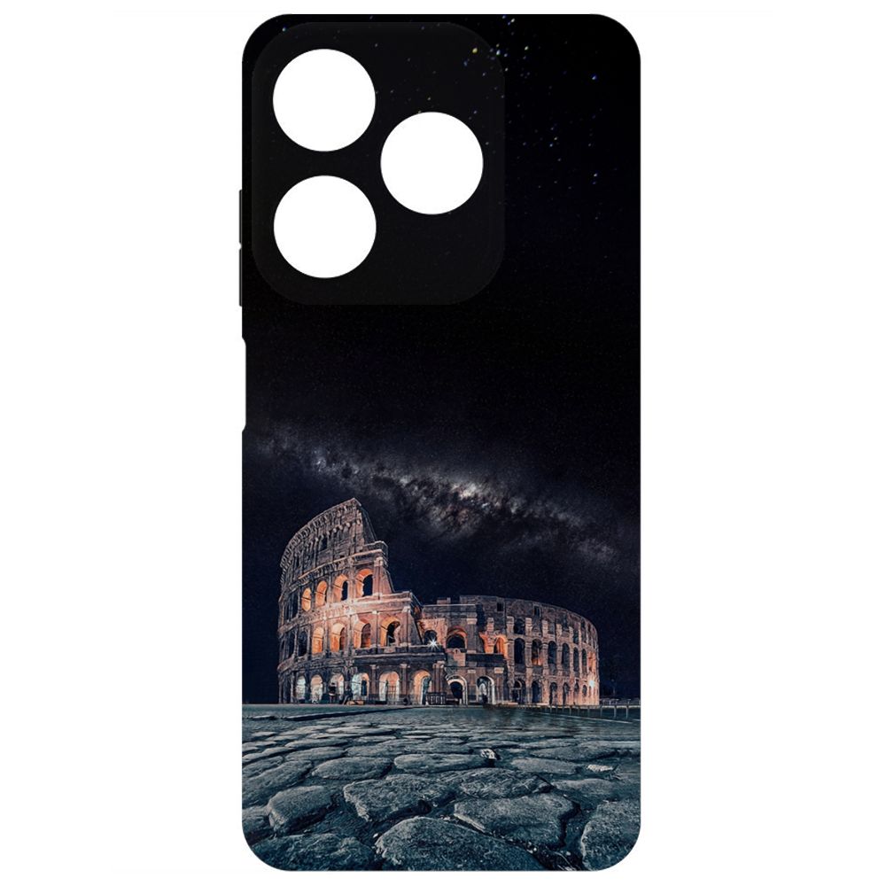 

Чехол-накладка Krutoff Soft Case Италия, Колизей для TECNO Spark 10 черный