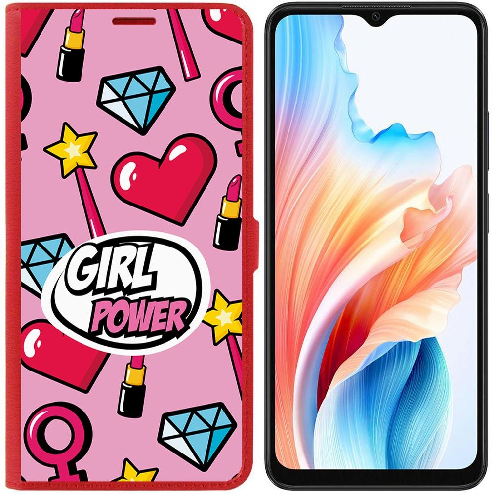 

Чехол-книжка Krutoff Eco Book для Oppo A38 4G Girl Power (красный)
