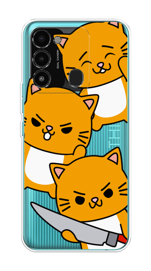 

Чехол на Tecno Spark Go 2022/8С/9 "Опасные котики", Оранжевый;серый;белый, 301350-1