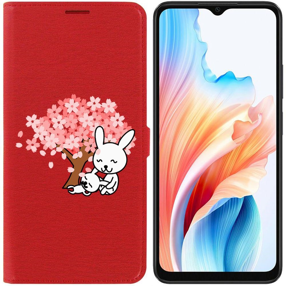 

Чехол-книжка Krutoff Eco Book для Oppo A38 4G Кролики (красный)