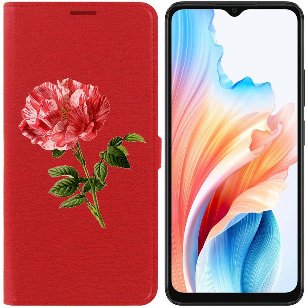 

Чехол-книжка Krutoff Eco Book для Oppo A38 4G Рисованная роза (красный)