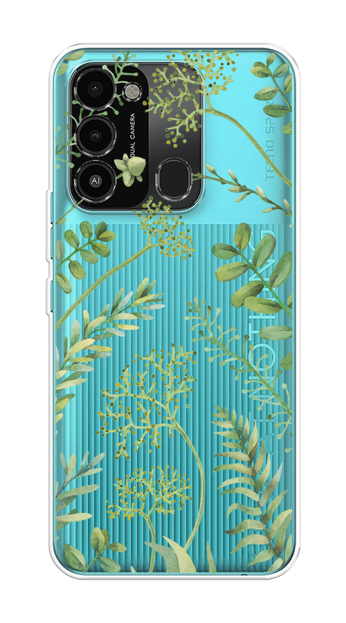 

Чехол на Tecno Spark Go 2022/8С/9 "Green Leaves", Зеленый;прозрачный, 301350-1