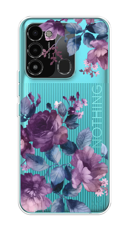 

Чехол на Tecno Spark Go 2022/8С/9 "Purple Blossoms", Синий;фиолетовый, 301350-1