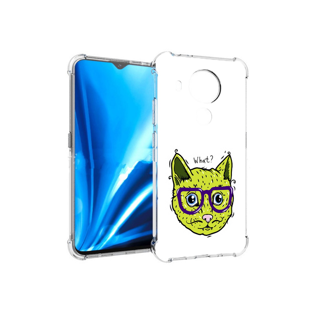 

Чехол MyPads Tocco для Nokia 5.4 Зеленый кот (PT156621.100.86), Прозрачный, Tocco