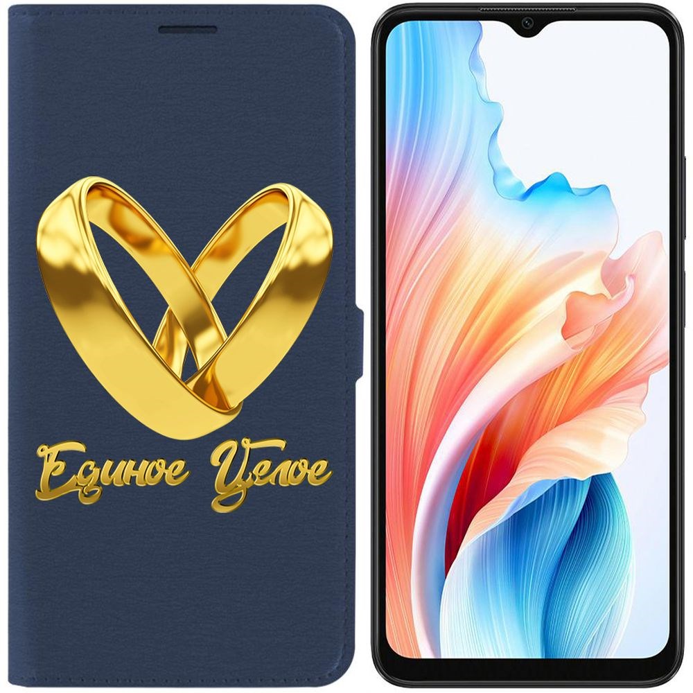 Чехол-книжка Krutoff Eco Book для Oppo A38 4G Единое целое (синий)