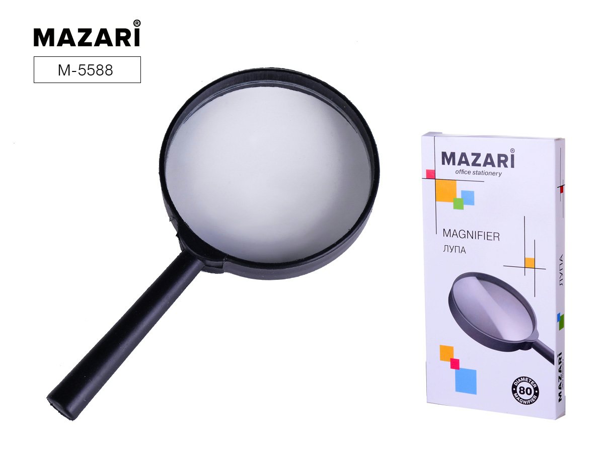 

Лупа Mazari 2-кратная d=80мм, Черная, 1841352