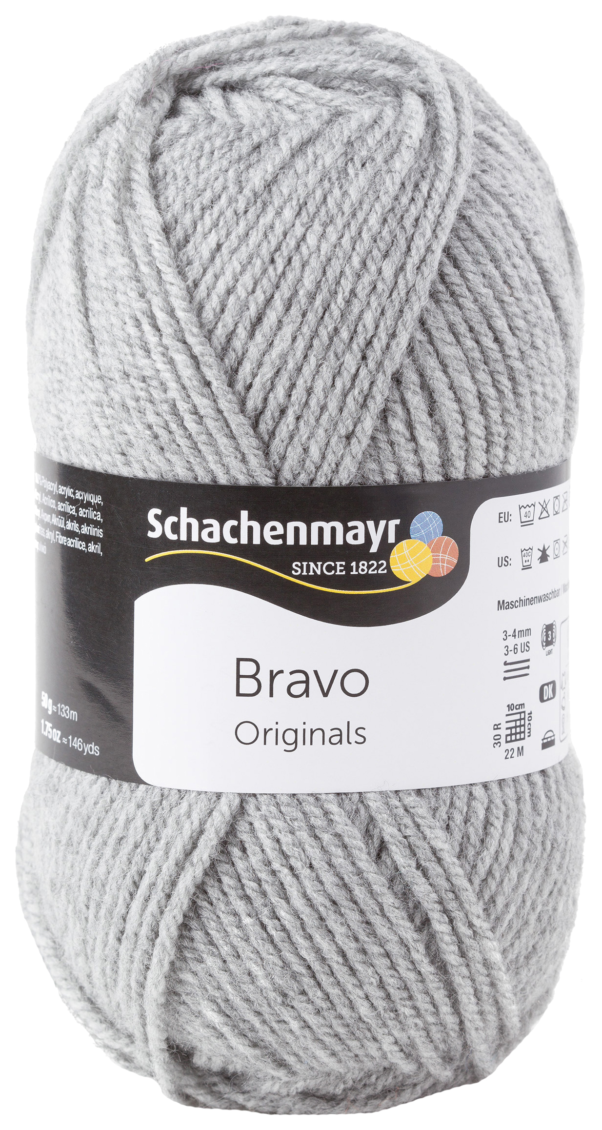 

Пряжа для вязания SCHACHENMAYR 9801211 Bravo original (08295, hellgrau meliert, серый), Bravo