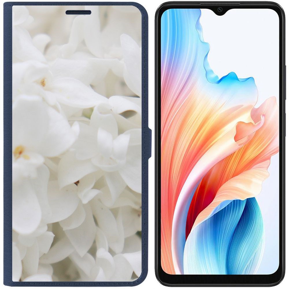 

Чехол-книжка Krutoff Eco Book для Oppo A38 4G Белые лилии (синий)
