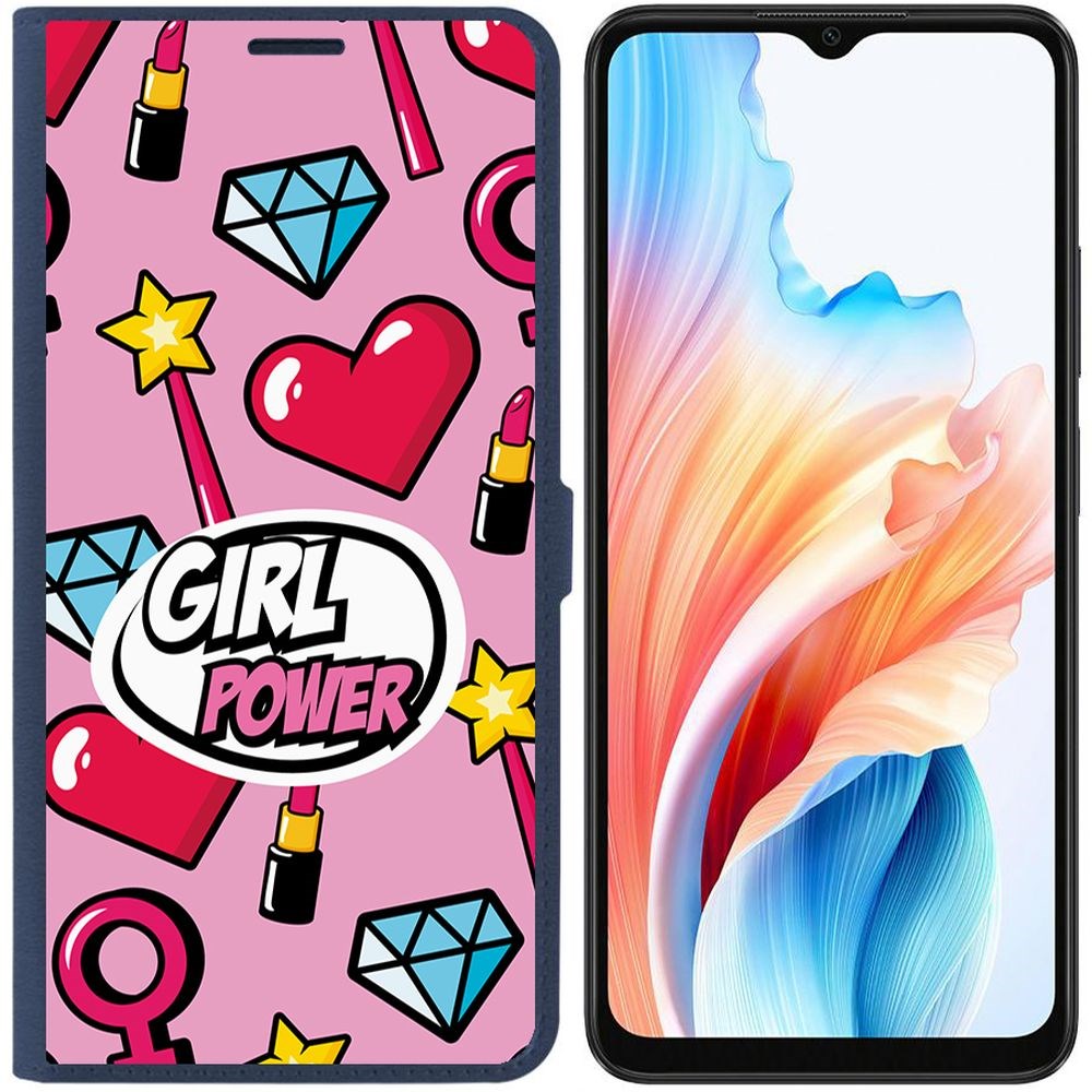 

Чехол-книжка Krutoff Eco Book для Oppo A38 4G Girl Power (синий)