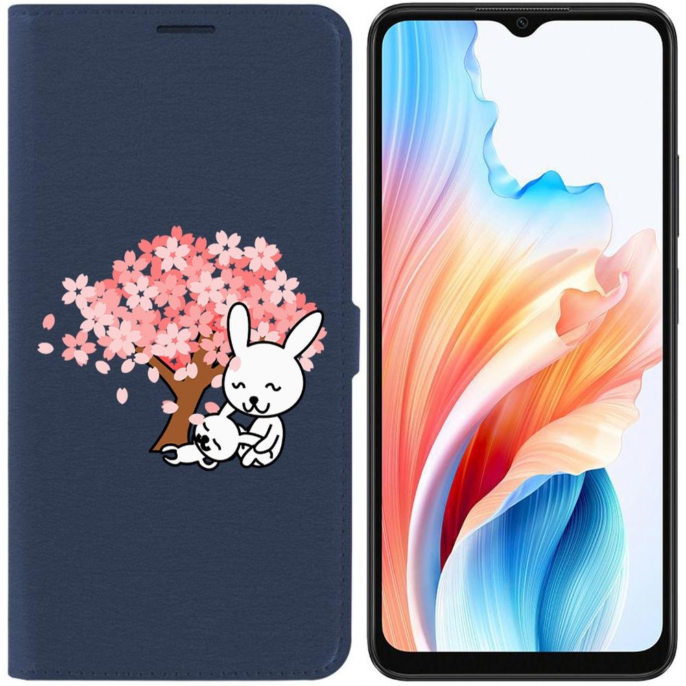 

Чехол-книжка Krutoff Eco Book для Oppo A38 4G Кролики (синий)