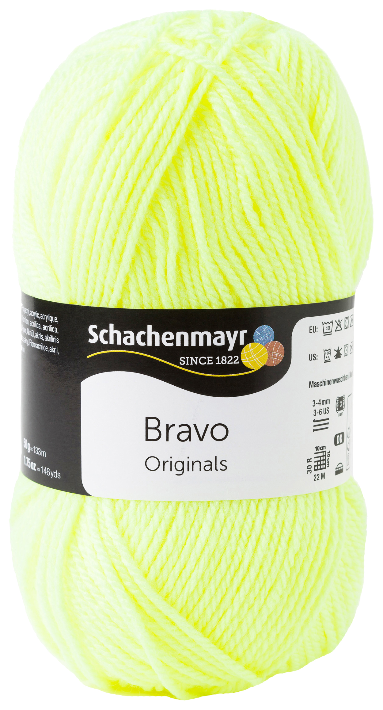 Пряжа для вязания SCHACHENMAYR 9801211 Bravo original (08232, neon gelb, желтый)