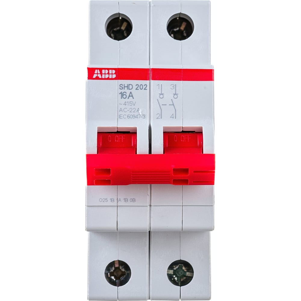 

Двухполюсной рубильник ABB SHD202/16