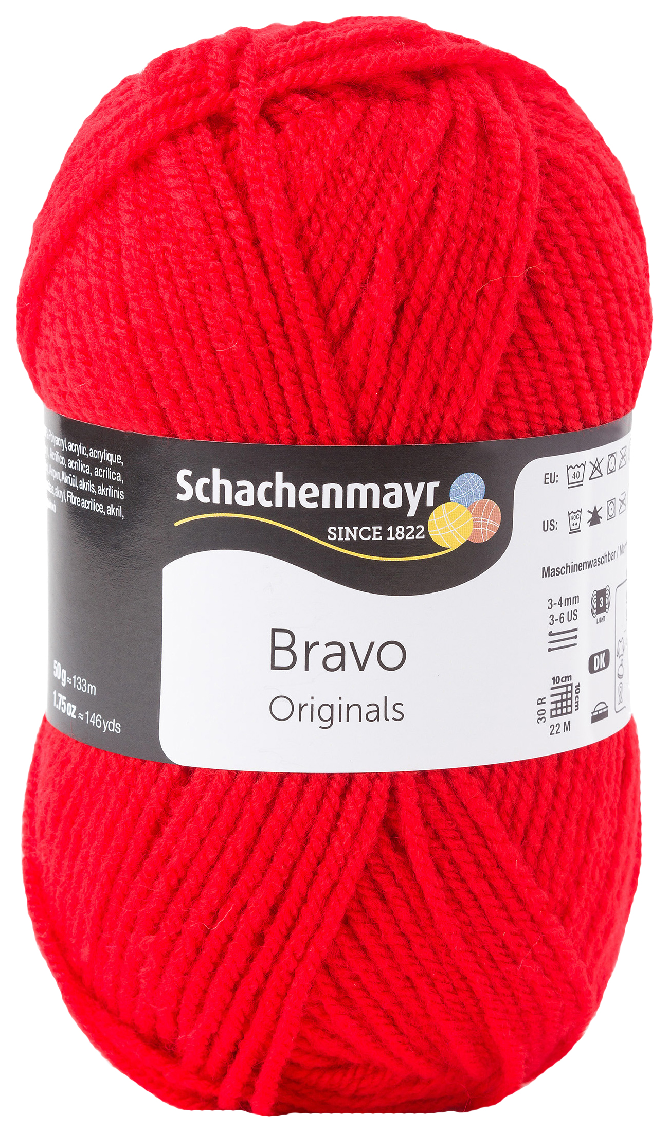 Пряжа для вязания SCHACHENMAYR 9801211 Bravo original (08221, feuer, пламенный красный)