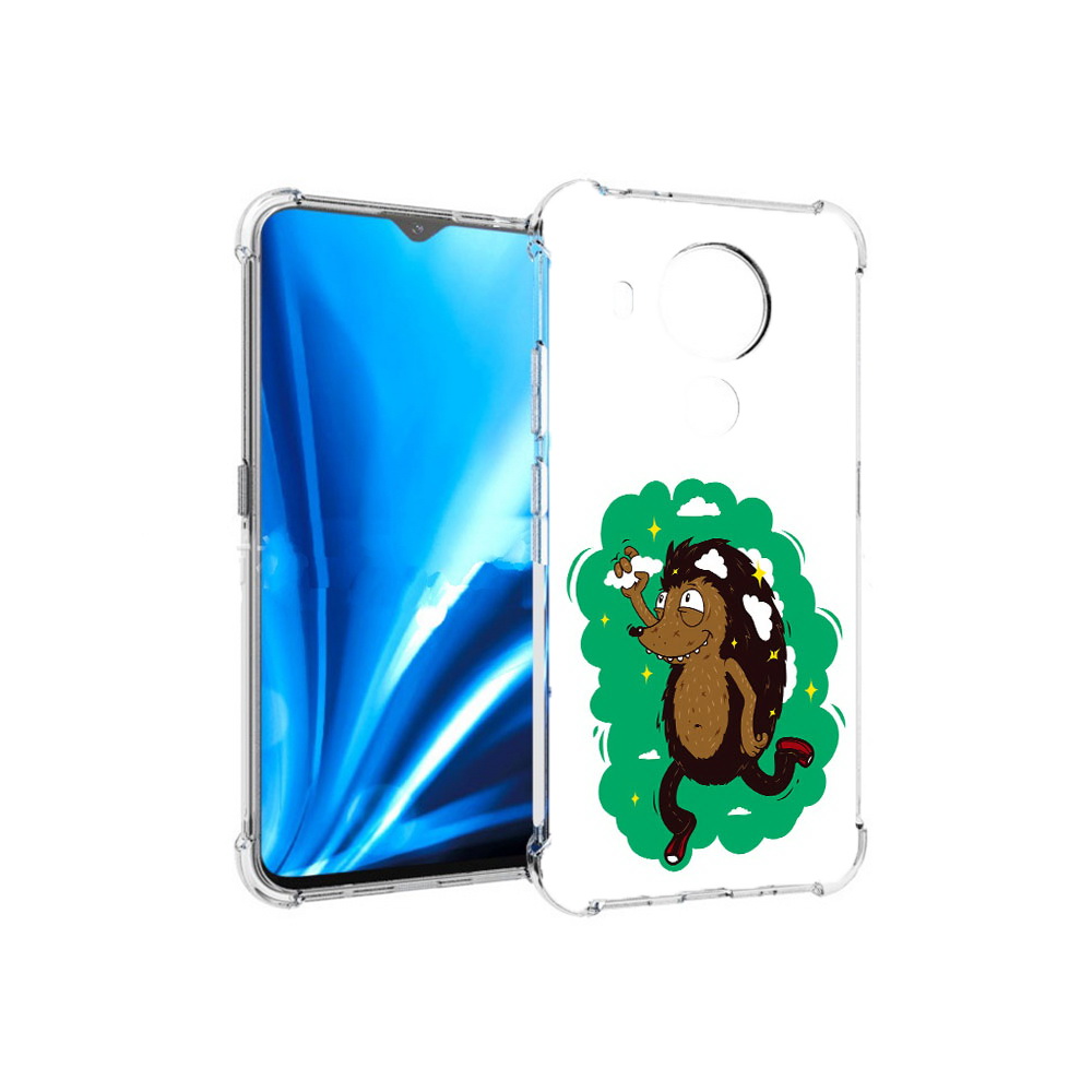 

Чехол MyPads Tocco для Nokia 5.4 Ежик в облаках (PT156621.100.77), Прозрачный, Tocco