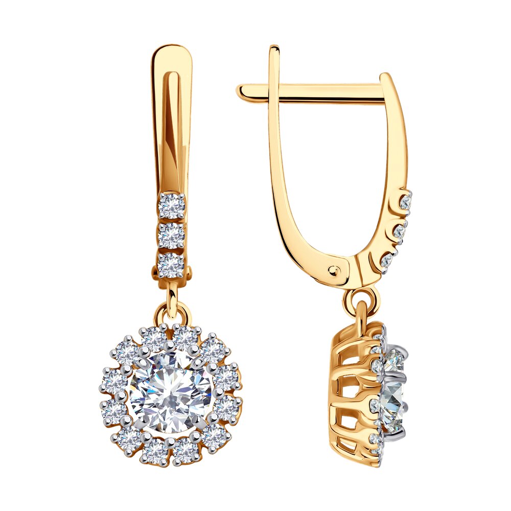 

Серьги подвески из золота SOKOLOV 029961, фианит, 029961