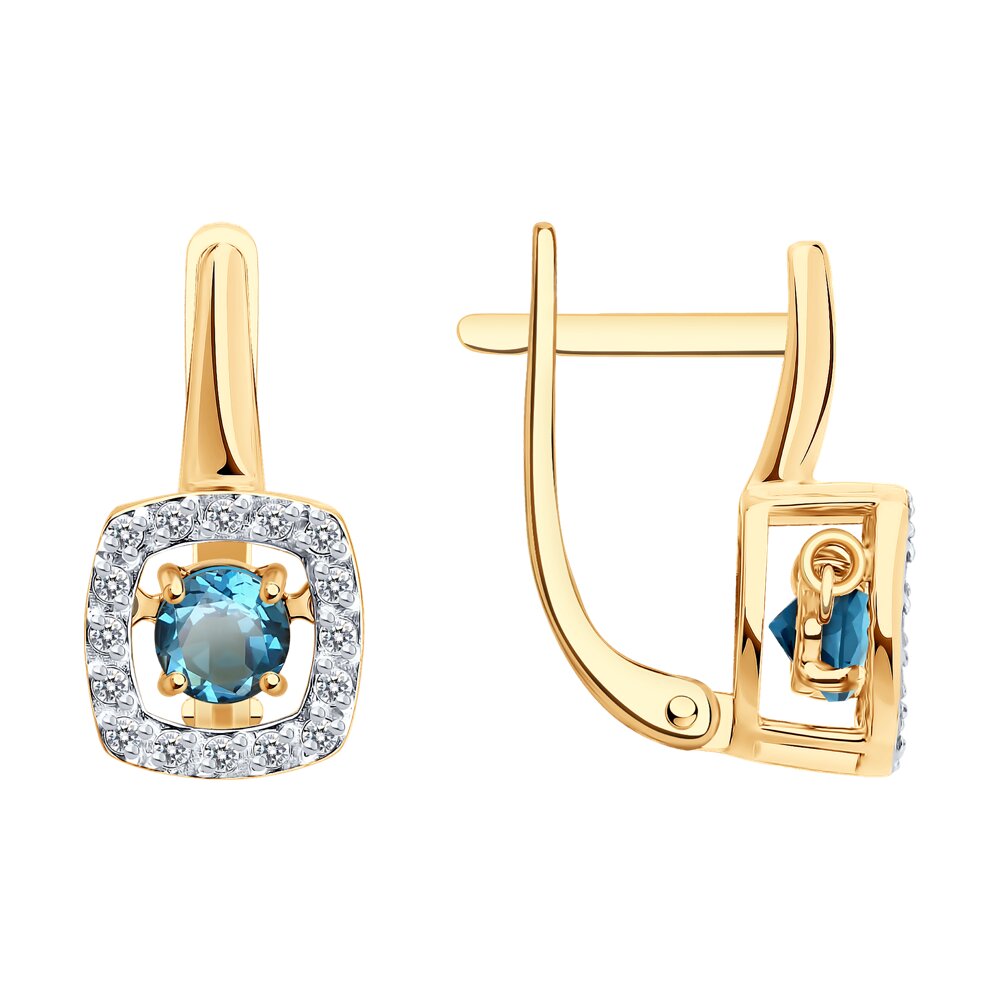 

Серьги из золота SOKOLOV 729040, фианит/топаз, 729040
